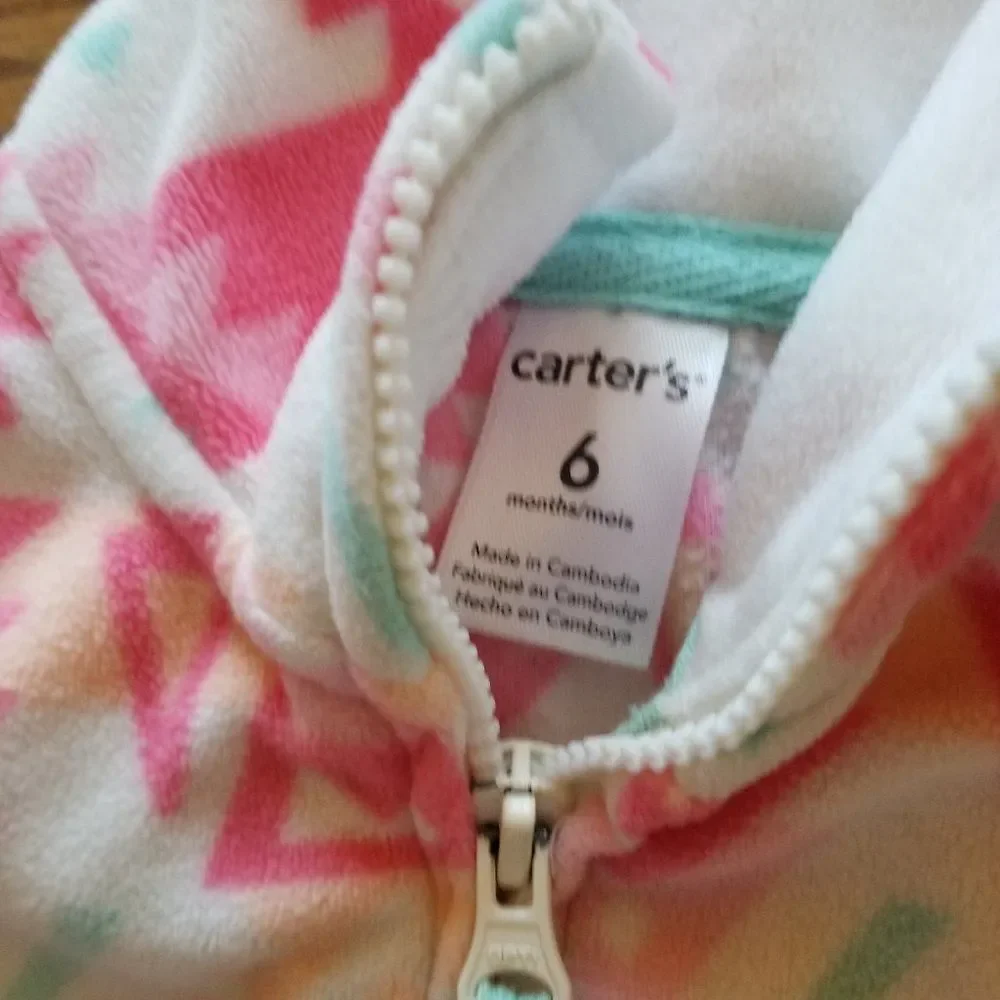 Carter's 6M Pink Hooded Jacket And Pink Aztec Vest Lot of 2